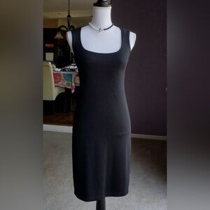 European Fashion Black Sleeveless Midi Fitted Tank Dress from Greece